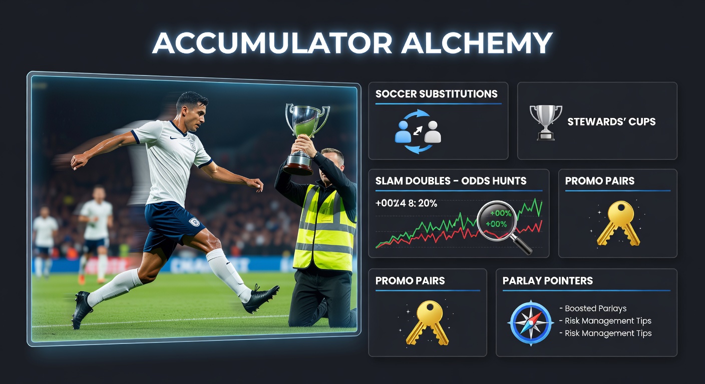 Dynamic soccer substitution moment blending into horse racing sprint at Stewards' Cup and intense tennis doubles rally on Grand Slam court