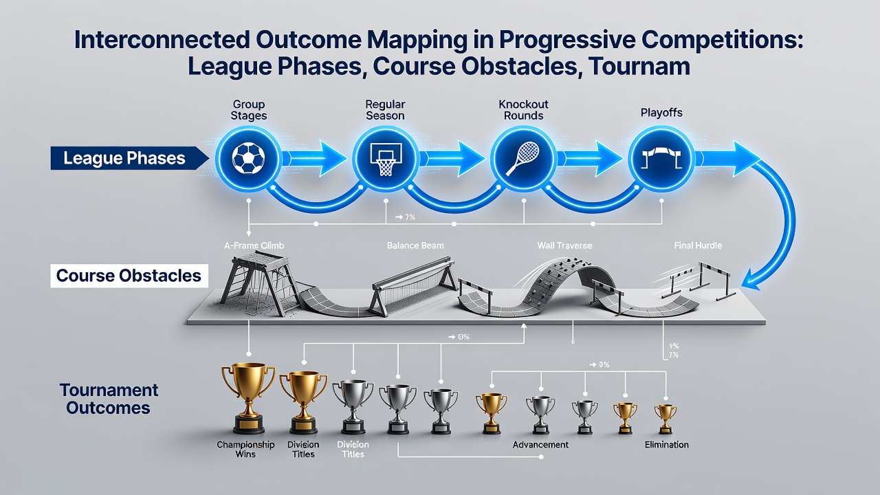 Flowchart illustrating early enrollment benefits through mapped tournament pathways and obstacle adjustments