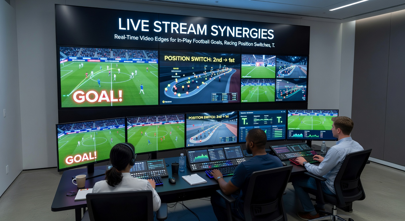 Split-screen live stream of horse racing position switch and tennis break point tension with bookmaker odds ticking live