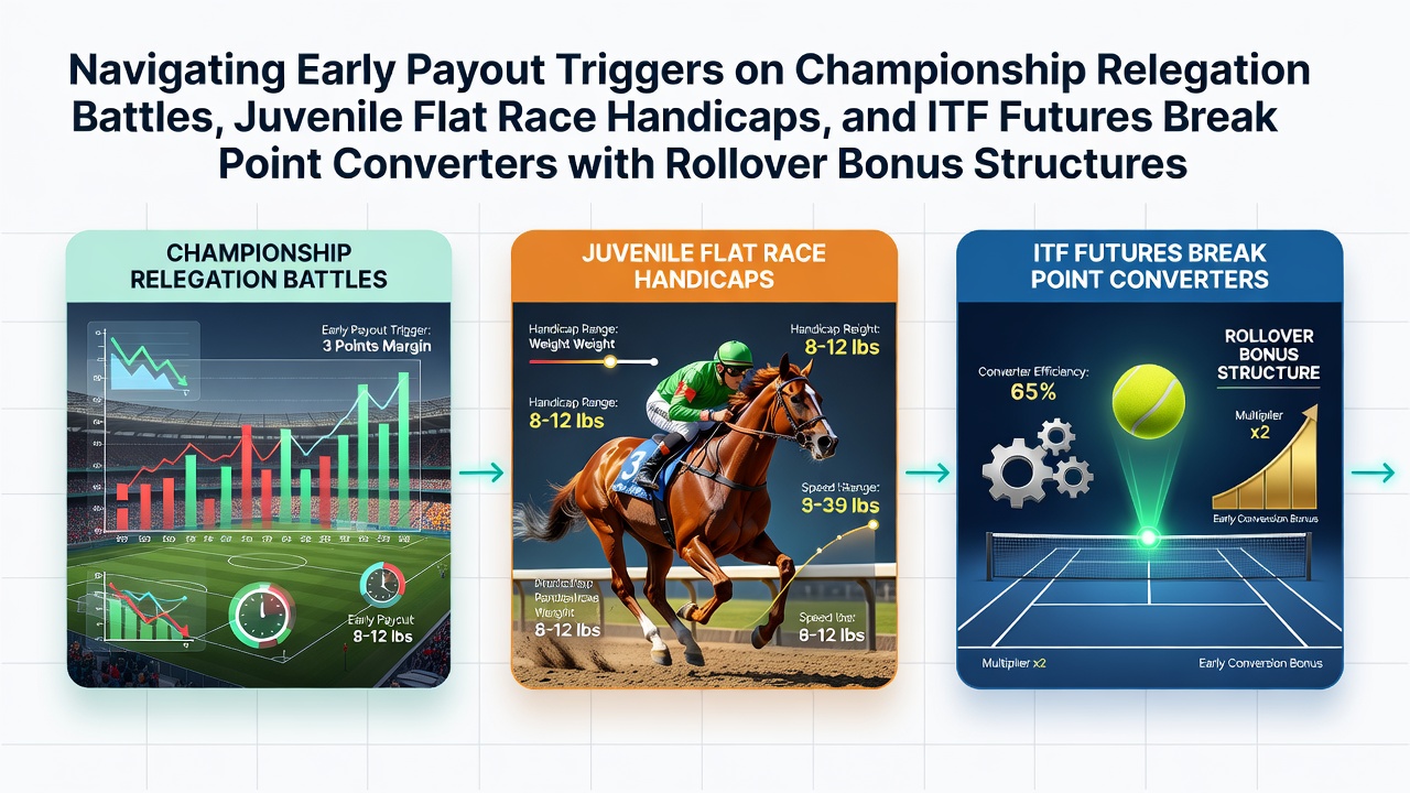 Diagram showing early payout mechanisms across football, horse racing and tennis betting markets