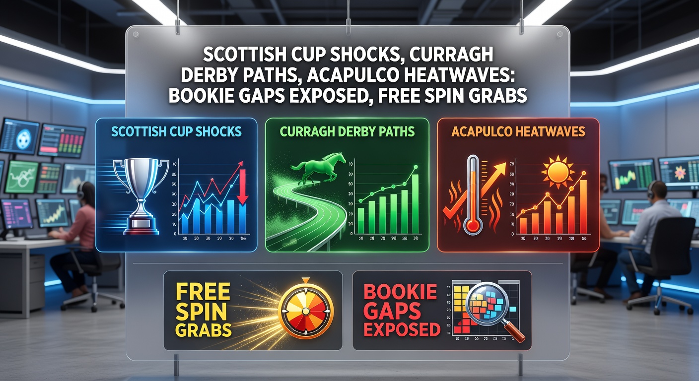 Horse racing at Curragh with Derby contenders charging down the straight, bookie odds panels highlighting price discrepancies