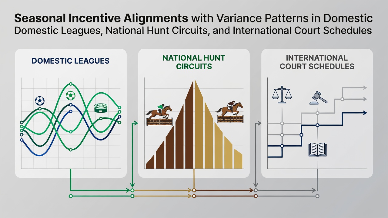 Overview of seasonal structures across football leagues, horse racing circuits, and tennis tours showing alignment points in June