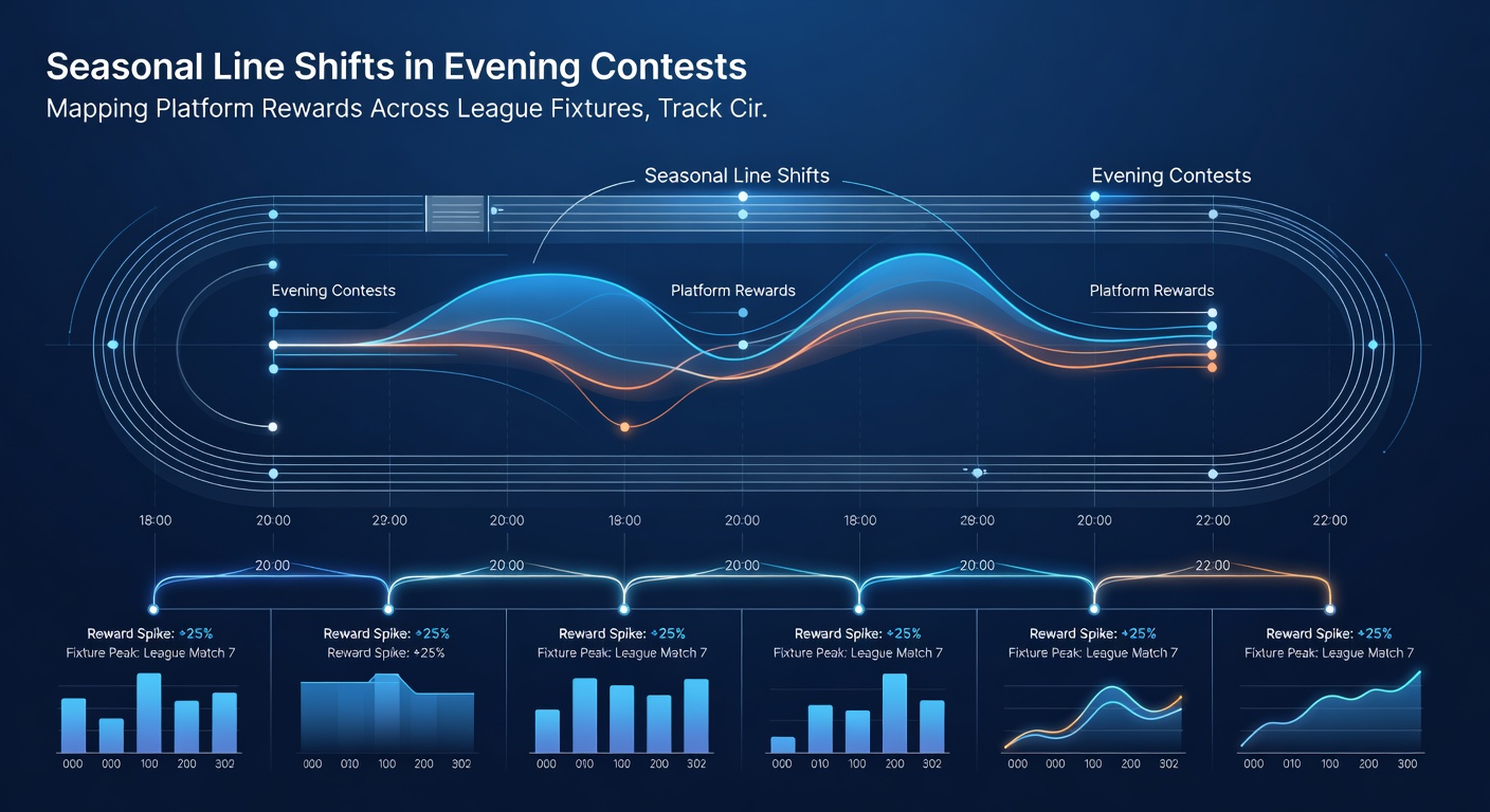 Platform reward mapping charts displaying seasonal adjustments for track circuits and evening racing events