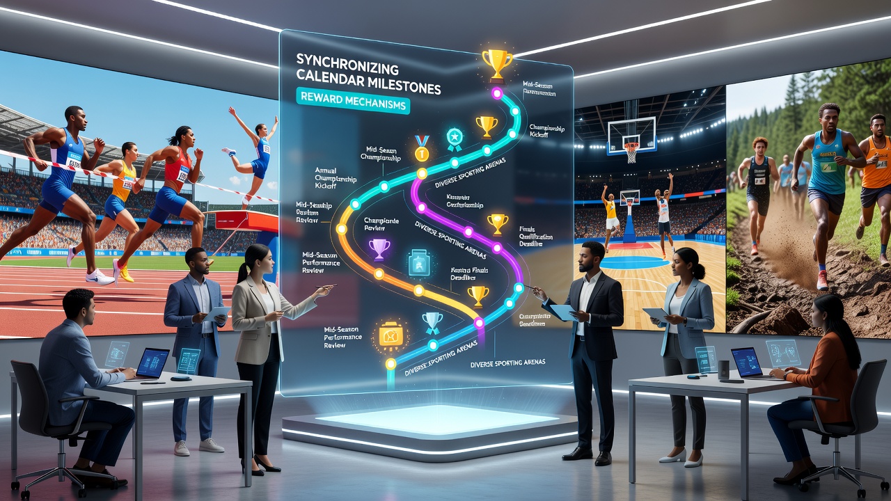 Reward distribution charts overlaid on tennis and racing venue timelines
