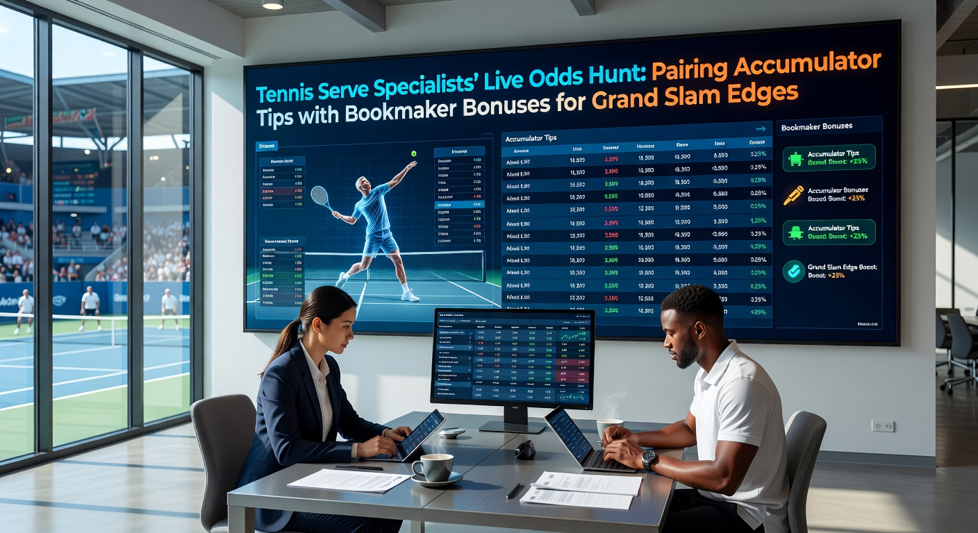 Tennis player delivering a powerful serve during a Grand Slam match, highlighting serve dominance in live betting scenarios