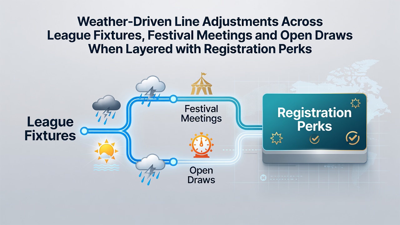 Weather conditions affecting sports betting lines in football leagues and horse racing festivals